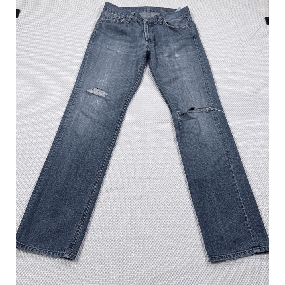 7 For All Mankind Slimmy Distressed Jeans Men's Size 32 Light Wash Denim